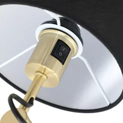 Lucande gulvlampe Marvaine, svart/gullfarget, justerbar| Gulvlamper