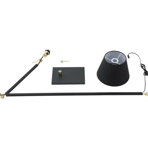 Lucande gulvlampe Marvaine, svart/gullfarget, justerbar| Gulvlamper