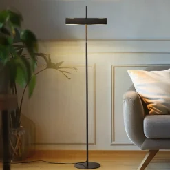 Lucande gulvlampe Nysira, grå metallic, 2 lyskilder| Gulvlamper