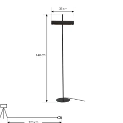 Lucande gulvlampe Nysira, grå metallic, 2 lyskilder| Gulvlamper
