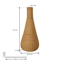 Lucande gulvlampe Takeo, rotting, høyde 115 cm, E27 Sale