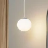 Lucande hengelampe Bidolo, kromfarget, glass, Ø 15 cm, IP44 Discount