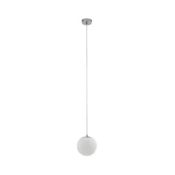 Lucande hengelampe Bidolo, kromfarget, glass, Ø 15 cm, IP44 Discount