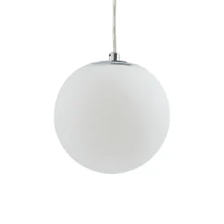 Lucande hengelampe Bidolo, kromfarget, glass, Ø 15 cm, IP44 Discount