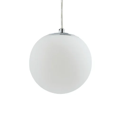 Lucande hengelampe Bidolo, kromfarget, glass, Ø 15 cm, IP44 Discount