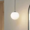 Lucande hengelampe Bidolo, svart, glass, Ø 15 cm, IP44 Hot