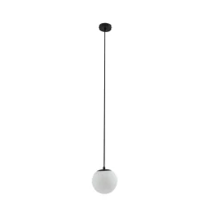 Lucande hengelampe Bidolo, svart, glass, Ø 15 cm, IP44 Hot
