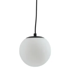 Lucande hengelampe Bidolo, svart, glass, Ø 15 cm, IP44 Hot