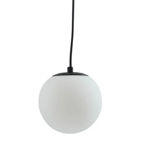 Lucande hengelampe Bidolo, svart, glass, Ø 15 cm, IP44 Hot
