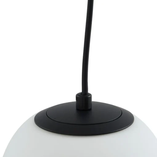 Lucande hengelampe Bidolo, svart, glass, Ø 15 cm, IP44 Hot