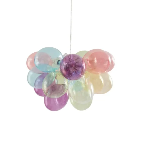 Lucande hengelampe Diborah, Ø 40 cm, fargerik, glass, G9| Pendellamper