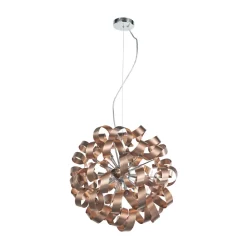 Lucande hengelampe Kaelor, Ø 60 cm, kobberfarget, aluminium Clearance