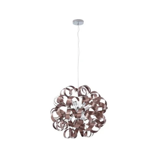 Lucande hengelampe Kaelor, Ø 60 cm, kobberfarget, aluminium Clearance