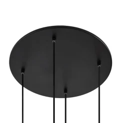 Lucande hengelampe Lunelle, hvit/svart, glass, 4 lyskilder, Ø 40cm Sale