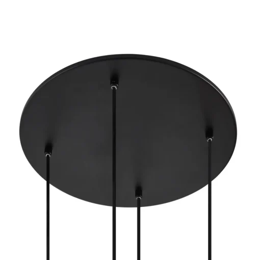 Lucande hengelampe Lunelle, hvit/svart, glass, 4 lyskilder, Ø 40cm Sale