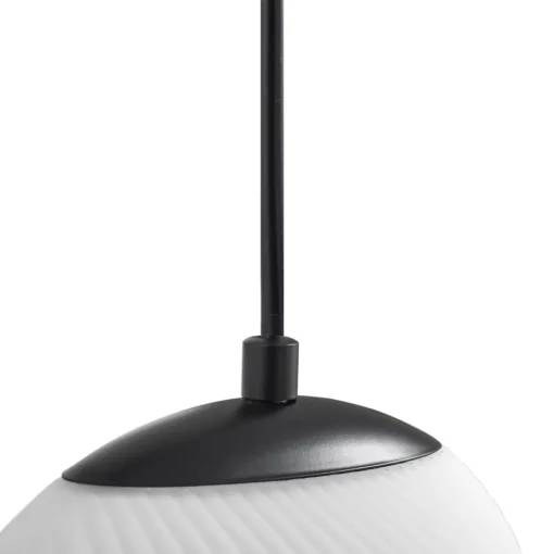 Lucande hengelampe Lunelle, hvit/svart, glass, 4 lyskilder, Ø 40cm Sale