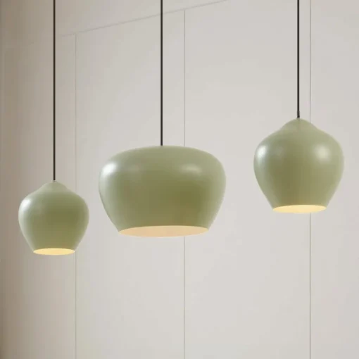Lucande hengelampe Malisa, grønn, 3 lyskilder, metall, lengde 90 cm| Pendellamper
