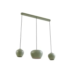 Lucande hengelampe Malisa, grønn, 3 lyskilder, metall, lengde 90 cm| Pendellamper