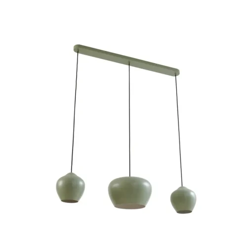 Lucande hengelampe Malisa, grønn, 3 lyskilder, metall, lengde 90 cm| Pendellamper