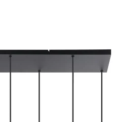 Lucande hengelampe Narion, lineær, svart/brun/grønn, 7-lys New