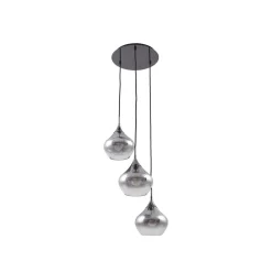 Lucande Jarven hengelampe, 3 lyskilder, svart, glass Best