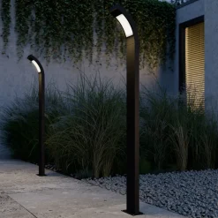 Lucande Juvia LED-veilampe, 100 cm, antrasitt, metall, IP54 Hot