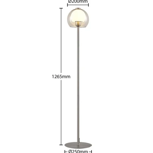 Lucande Kaiya gulvlampe med glassskjerm| Gulvlamper