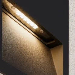 Lucande LED innfelt vegglampe Loya, 11,5x11,5 cm, grå, IP54| Kommersiell Utebelysning|Led-Utendørs