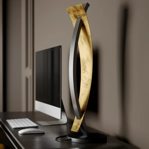 Lucande LED-bordlampe Marija, svart, dimbar, 62 cm