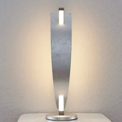 Lucande LED-bordlampe Marija, sølvfarget, dimbar, 62 cm| Bordlamper