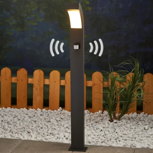 Lucande LED-gatelampe Lennik, sensor, 100 cm, antrasitt Hot
