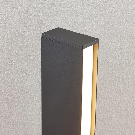 Lucande LED-gatelampe Lirka, mørkegrå, metall, 60 cm| Kommersiell Utebelysning|Terrassebelysning
