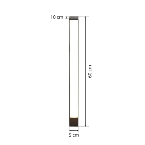 Lucande LED-gatelampe Lirka, mørkegrå, metall, 60 cm| Kommersiell Utebelysning|Terrassebelysning