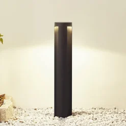Lucande LED-gatelampe Raiku, svart, aluminium, 65 cm| Kommersiell Utebelysning|Gatebelysning, Pullert Belysning