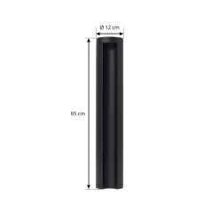 Lucande LED-gatelampe Raiku, svart, aluminium, 65 cm| Kommersiell Utebelysning|Gatebelysning, Pullert Belysning
