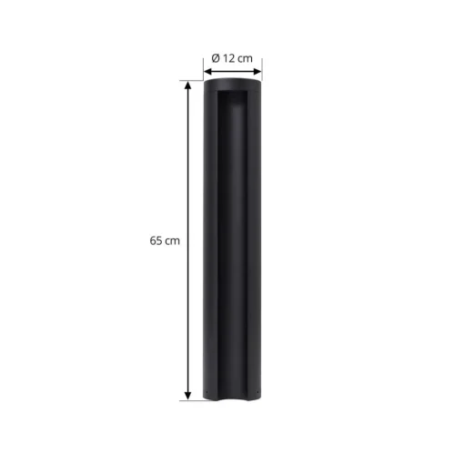 Lucande LED-gatelampe Raiku, svart, aluminium, 65 cm| Kommersiell Utebelysning|Gatebelysning, Pullert Belysning
