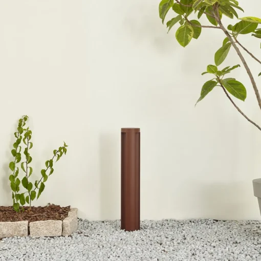 Lucande LED-gatelampe Raiku, rustfarget, aluminium, 65 cm| Kommersiell Utebelysning|Led-Utendørs