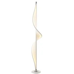 Lucande LED-gulvlampe Edano, 154 cm, hvit, tekstil, dimbar Sale