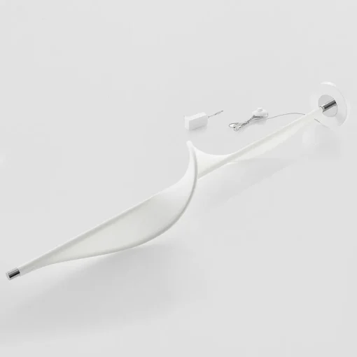 Lucande LED-gulvlampe Edano, 154 cm, hvit, tekstil, dimbar Sale