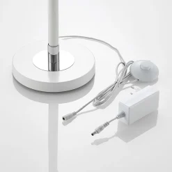 Lucande LED-gulvlampe Edano, 154 cm, hvit, tekstil, dimbar Sale