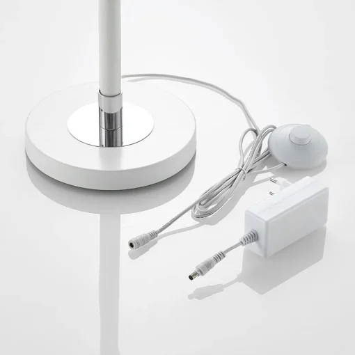 Lucande LED-gulvlampe Edano, 154 cm, hvit, tekstil, dimbar Sale