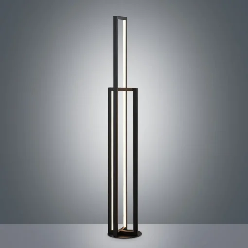 Lucande LED-gulvlampe Hylda, 123 cm, svart, aluminium| Gulvlamper