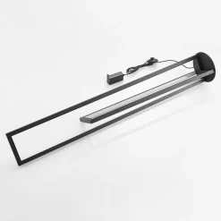 Lucande LED-gulvlampe Hylda, 123 cm, svart, aluminium| Gulvlamper
