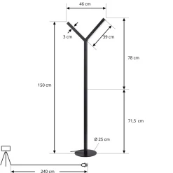 Lucande LED-gulvlampe Ilian, svart, metall, CCT, dimbar Best