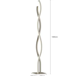 Lucande LED-gulvlampe Mairia, sølv, bølgeformet| Led-Innendørs|Gulvlamper