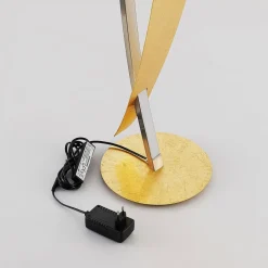 Lucande LED-gulvlampe Marija, gullfarget, dimbar, 140 cm| Gulvlamper|Led-Innendørs