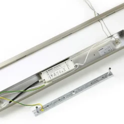 Lucande LED-hengelampe Arnik, 120 cm, nikkelfarget, dimbar| Kontorbelysning|Led-Innendørs