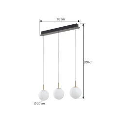 Lucande LED-hengelampe Joran, 3 lyskilder, hvit, glass| Led-Innendørs|Pendellamper