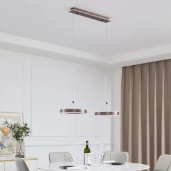 Lucande LED-hengelampe Kolo, 86 cm, 2 lyskilder, brun, dimbar| Led-Innendørs|Pendellamper