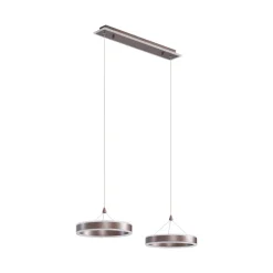 Lucande LED-hengelampe Kolo, 86 cm, 2 lyskilder, brun, dimbar| Led-Innendørs|Pendellamper